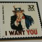 Uncle Sam I Want YOU 32 cent USA stamp magnet US enters World War I Omnitech
