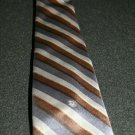 Christian Dior Paris New York Brown Gray Tan Striped Men's Neck Tie
