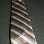 Christian Dior Paris New York Brown Gray Tan Striped Men's Neck Tie