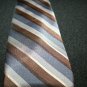 Christian Dior Paris New York Brown Gray Tan Striped Men's Neck Tie