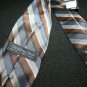 Christian Dior Paris New York Brown Gray Tan Striped Men's Neck Tie