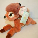 Disney Gund BAMBI Brown Plush Stuffed Lying Down W/Butterfly Toy w/Tags 13" VTG