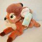 Disney Gund BAMBI Brown Plush Stuffed Lying Down W/Butterfly Toy w/Tags 13" VTG