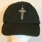 Space Needle Sparkly Rhinestone Souvenir Strapback Black Cap Hat Headwear gear
