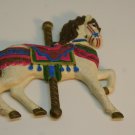White Carousel Prancing Horse Pink Blue Saddle Magnet