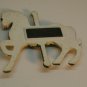 White Carousel Prancing Horse Pink Blue Saddle Magnet