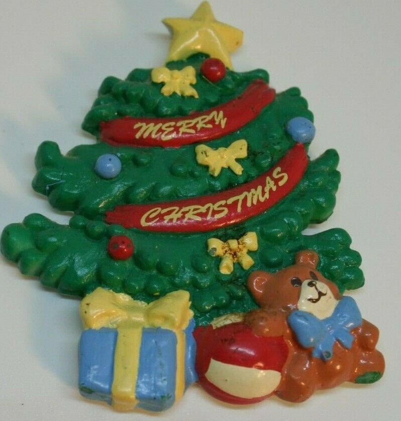 Christmas Tree "Merry Christmas" Star Gift Ball Teddy Bear Motrix Ind Magnet