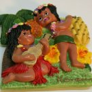 Hawaii Kids Ukelele Palm Tree Flowers Lei Hula Coconut Palm Tree Magnet souvenir