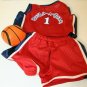 Build a Bear Workshop Red White & Blue Basketball Outfit with Basketball