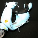Barbie Vespa Scooter light Blue Mattel 2002 Kickstand Helmets Storage