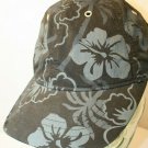 Caribbean Joe hibiscus flower black green embroidered logo strapback Hat Cap