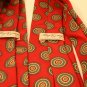 Allyn St George LOT of 2 Red Paisley Teal Circles Ovals Men's Neckties Craft