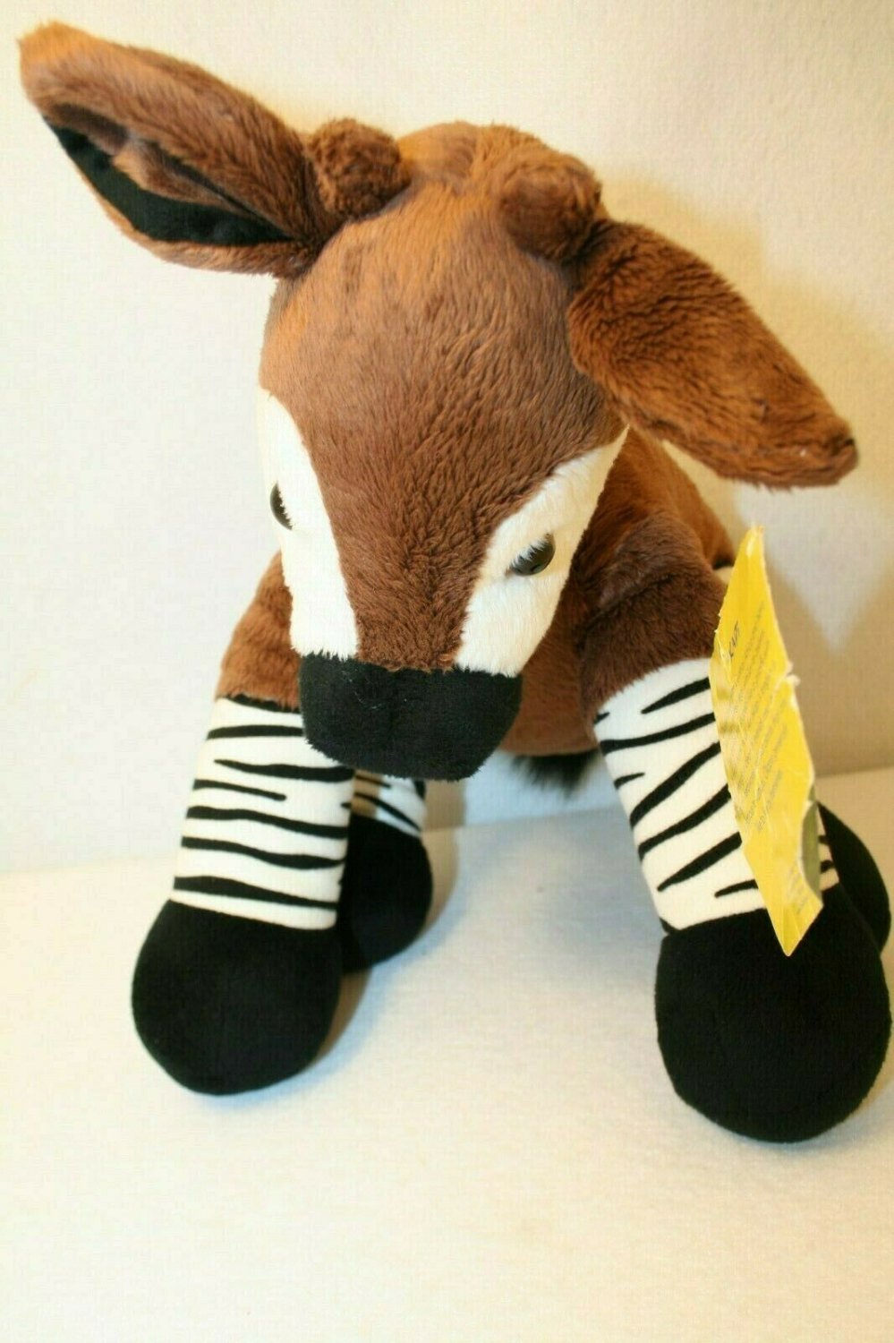 Build A Bear Workshop Okapi Brown Black White Stripe Plush Stuffed animal RARE