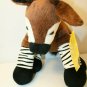 Build A Bear Workshop Okapi Brown Black White Stripe Plush Stuffed animal RARE