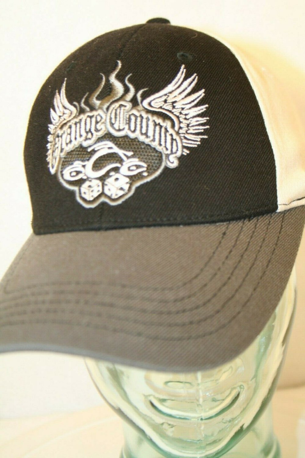Orange County Choppers Dice Black Gray Ivory Fitted/stretchy Dad truck cap hat