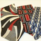 3 Tie Lot Geometric Screenplay Eurego Marcello Red Gray Blue White Black-crafts