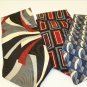 3 Tie Lot Geometric Screenplay Eurego Marcello Red Gray Blue White Black-crafts