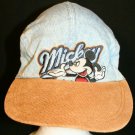 Mickey Unlimited Mickey Mouse logo blue denim tan elastic Dad trucker cap hat