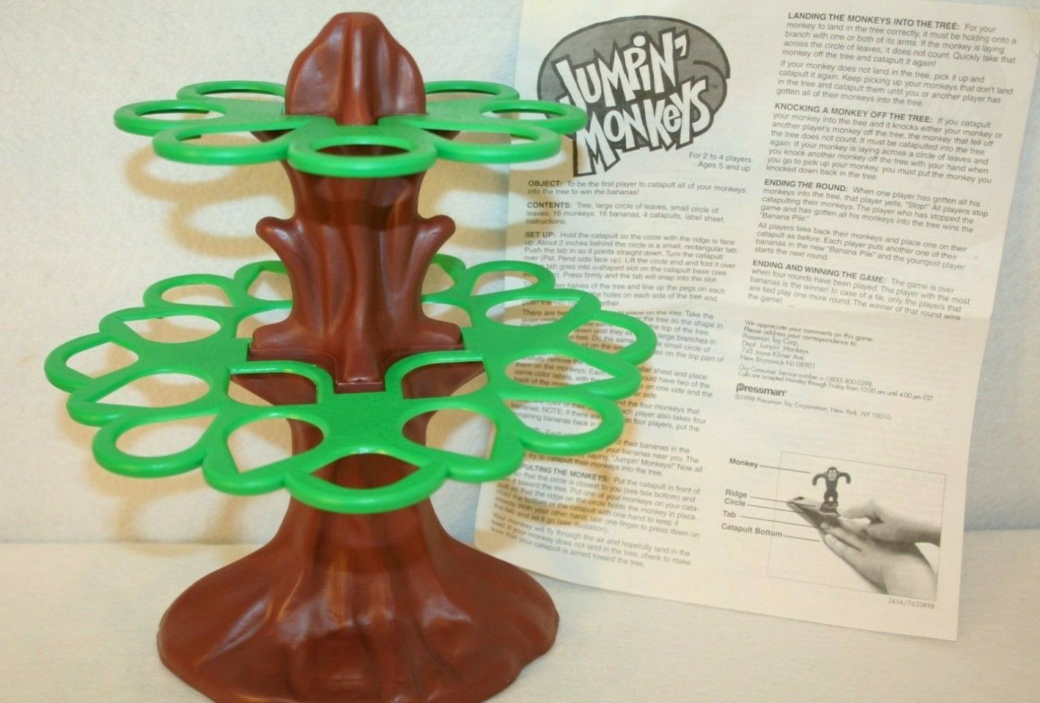 Jumpin' Monkeys Game Replacement instructions & Tree Green Brown