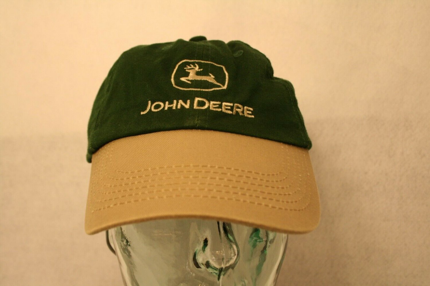 John Deere Power Systems strapback hunter green tan logo Dad trucker cap hat