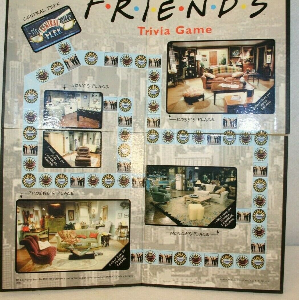 FRIENDS Trivia Game 2002 Board Replace wall hang Central Perk Ross Rachel Joey