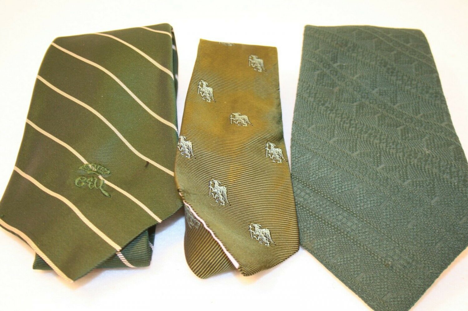 3 Tie Lot Count Corsetti Countess Mara NY for Wolffs Green Stripe Blue -crafts