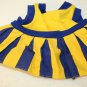 Build a Bear Workshop Blue Yellow Gold Cheerleader Dress Outfit Costume