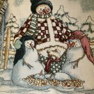 Heidi Satterberg Woven Snowman Nativity Family THROW BLANKET Tapestry Hanging