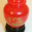 VG Avon Peony vase decorative red bottle Moonwind cologne 1.5 fl oz 1/4 full
