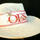 Order of the Eastern Star White Fedora Straw Hat Cap Sash VTG