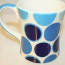 Harry & David Blue Aqua Green Teal Circles Polka Dot Coffee/Tea Mug 2009
