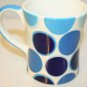 Harry & David Blue Aqua Green Teal Circles Polka Dot Coffee/Tea Mug 2009