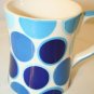 Harry & David Blue Aqua Green Teal Circles Polka Dot Coffee/Tea Mug 2009