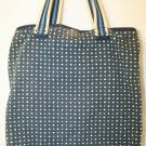 American Eagle Outfitters Every Day Navy Blue White Polka Dot Tote Handbag Purse
