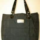 Yankee Candle Black Quilted Nylon Patent Leather Handle Tote handbag carry-all
