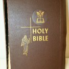 VTG The Holy Family ed Bible Catholic Press 1950 faux leather illustrated tabs