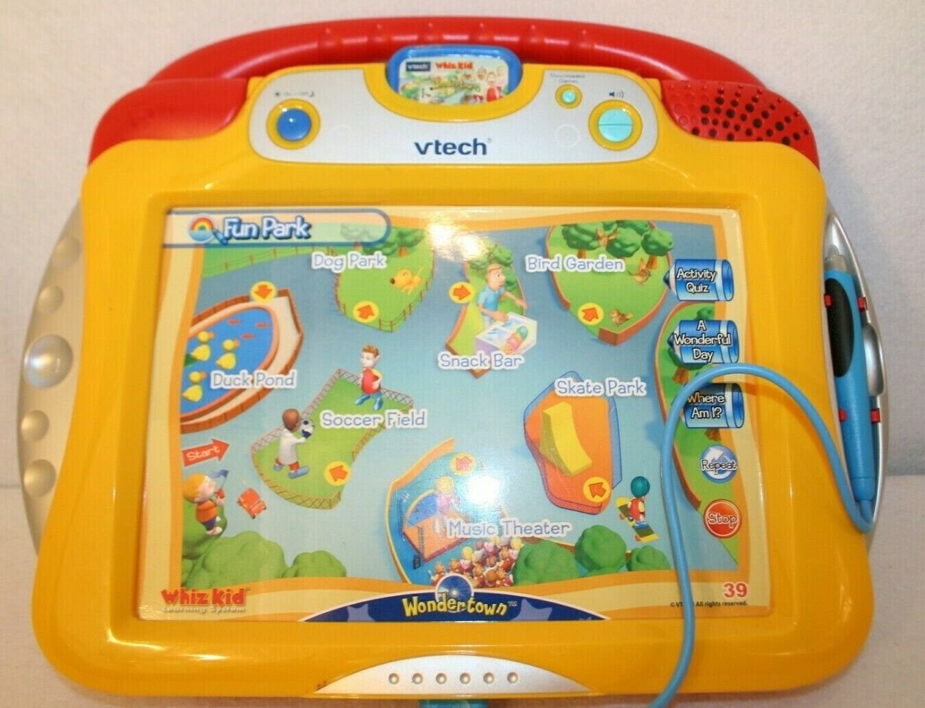 Vtech Whiz Kid Learning System Wondertown Tablet Interactive Toy Game cartridge