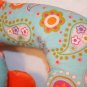 Pier 1 Paisley Monkey Ape LG 24" Plush Stuffed Animal Orange Teal Blue Red Pink
