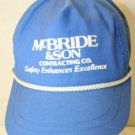 McBride & Sons Contracting Co Safety Blue White Snapback Dad Trucker Cap Hat
