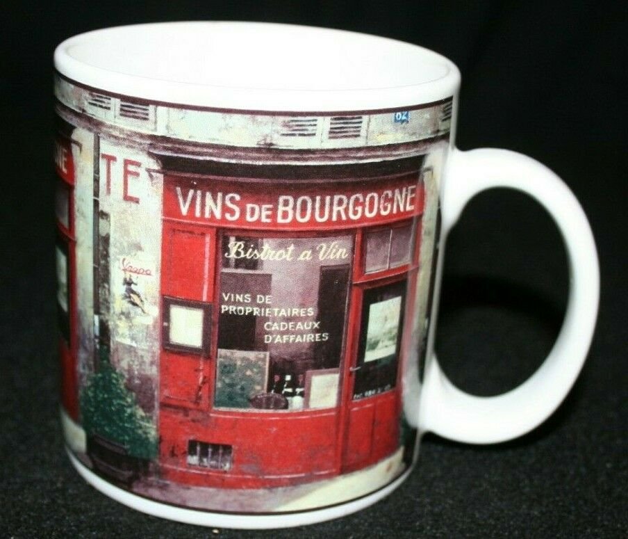 The Sakura Table Storefronts vins de Bourgogne Red Brown White Coffee/Tea Mug