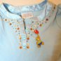 Build a Bear Workshop clothing Blue Sparkly Sequin Shirt Birthday Bear Pin