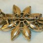 VTG Weiss Flower Daisy Brooch Iridescent Aqua Blue Green White Rhinestones