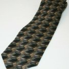 J Ferrar Black Brown Tan Geometric Men's Necktie crafts (made in USA)