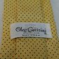 VTG Oleg Cassini (made in USA) yellow Black dot Men's silk necktie crafts