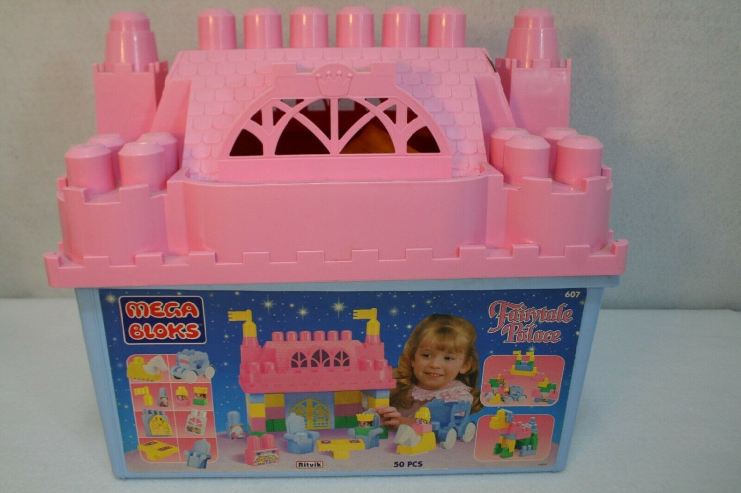 VTG MEGA BLOKS Ritvik Pink Blue Fairytale Prince Princess Palace No 607