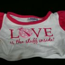 Build a Bear Workshop Love is the Stuff Inside Red Pink White ladybug t-shirt