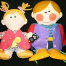 1970 Playskool 19" Dapper Dan 2001 Dressy Bessy Teaching/Dress-up Dolls Set of 2