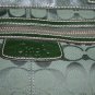 Coach logo Forest Green Purse Shoulder Tote Bag Silver Hardware Canvas Leather