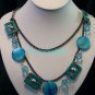 Refinement sparking round and square shaped necklace