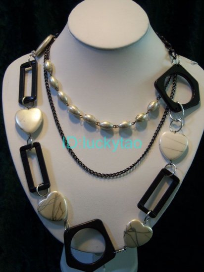 stunning noblest round & square with many chandelier necklace